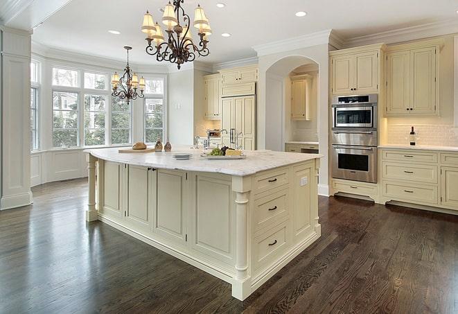 shiny laminate flooring in modern kitchen in Toney AL